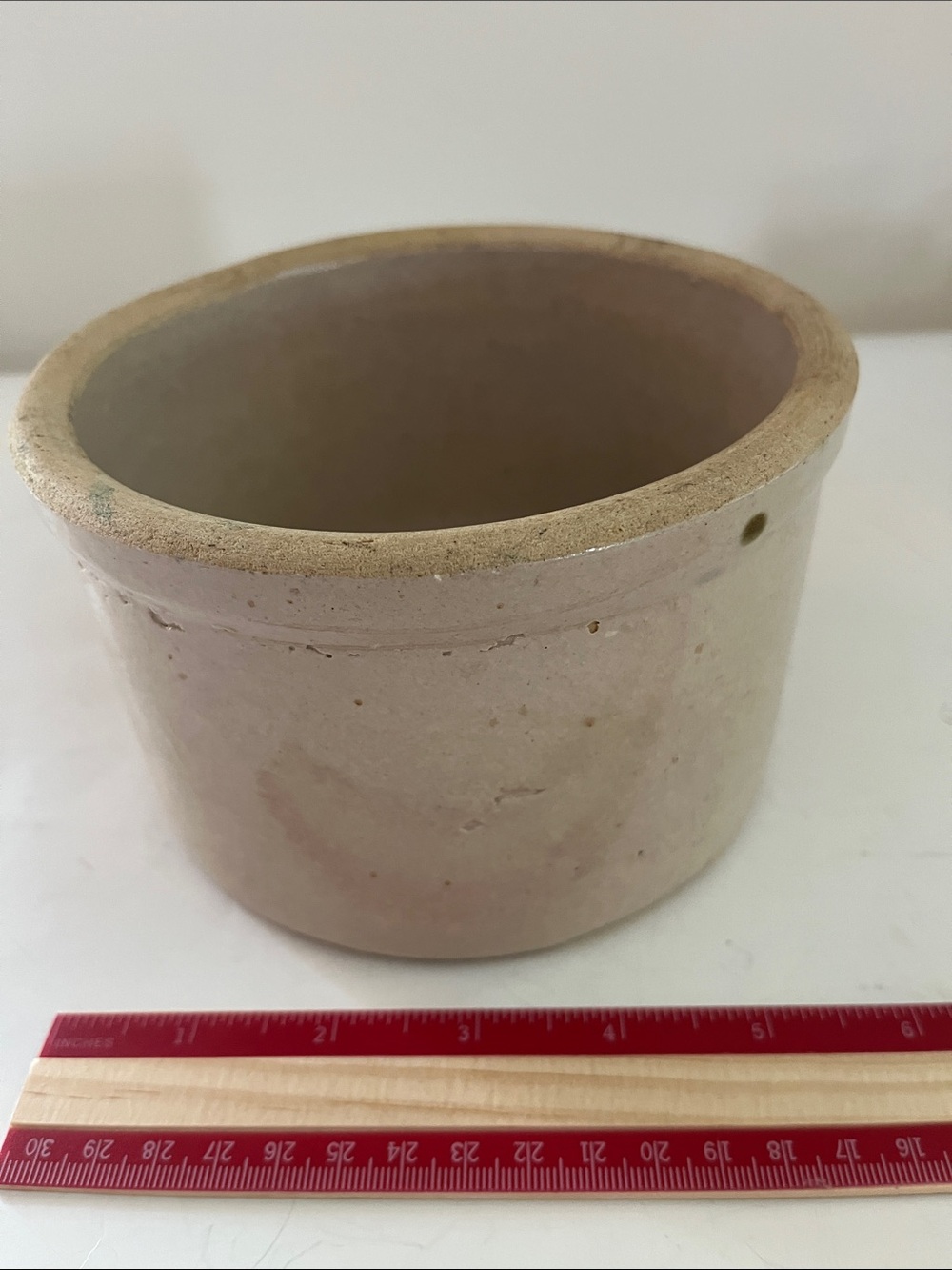 Vintage 1 Quart glazed crock